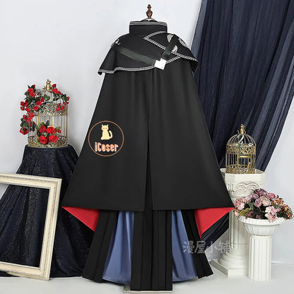 Arknights Zuo Le Cosplay Costume Wig Uniform Cloak Earrings Pythia Zuo Xuanliao Halloween Party Women Men Carnival Props iCoser