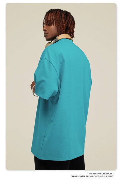 ZODF 2025 Heavy-Weight 425gsm 100% Cotton T-Shirts For Men Unisex Summer Oversized O-Neck Basic Solid T Shirt Brand Tees HY0485