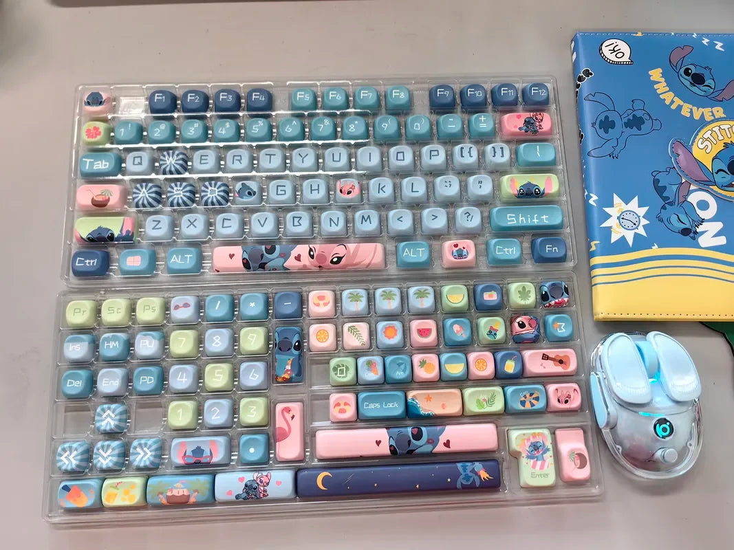 Disney  New Style Shinagawa Stizai Star Kabi Interstellar Kawaii Blue Baby Theme Keycaps Moa High Five Sided Thermal Sublimation