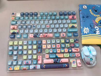 Disney  New Style Shinagawa Stizai Star Kabi Interstellar Kawaii Blue Baby Theme Keycaps Moa High Five Sided Thermal Sublimation