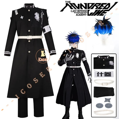 The Hundred Line Yugamu Omokage Cosplay Costume Wig Battle Uniform Last Defense Academy Halloween Party for Women Men Cos Outfit