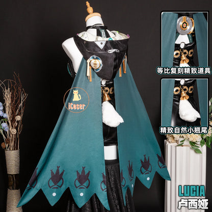 Zenless Zone Zero Lucia Cosplay Costume Wig Uniform Horns Headwear Tail Spook Shack Halloween Party for Women Girls Role Play