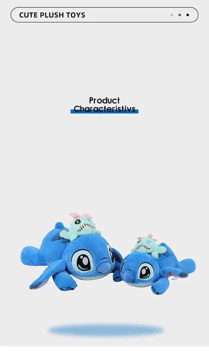 40-100cm Disney Lilo and Stitch Plush Stuffed Toys Cartoon Anime Plushie Lying Stich Doll Soft Pillow Xmas Birthday Gift for Kid
