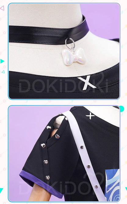 Yoisakii Kanadee Cosplay Costume Game DokiDoki-R Cosplay Women Cute Dress Cosplay Kanadee Bag Earphones Halloween Wig