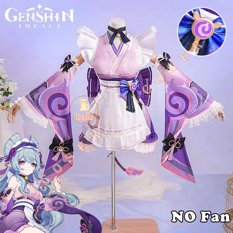 iCoser Genshin Impact Yumemizuki Mizuki Cosplay Costume Wig Dress Headwear Tail Natlan Halloween Party for Women Girls Cos Props