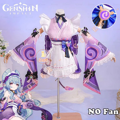 iCoser Genshin Impact Yumemizuki Mizuki Cosplay Costume Wig Dress Headwear Tail Natlan Halloween Party for Women Girls Cos Props