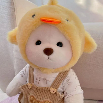 Unique Handmade Brown Bear Plush Toy Change Honey Dress Cloth Baby Girl Hug Cuddly Plushie Doll for Kids Christmas Gift For Kids