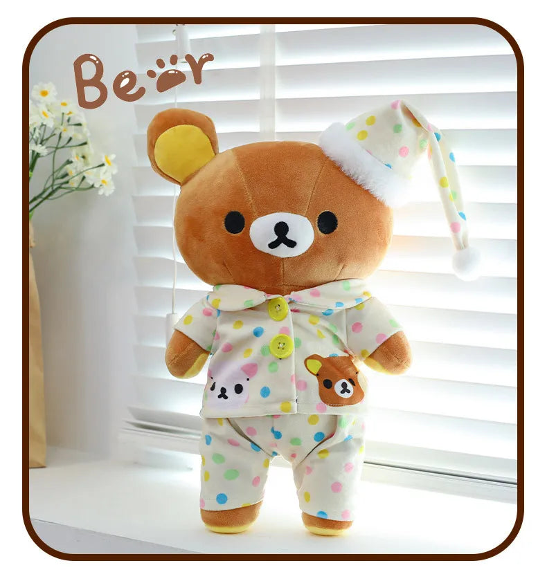 35/45/75cm Big Size Rilakkuma Kawaii Anime Plush Stuffed Doll Room Decorated Plushies Pajamas Bear Pillow Ornaments Holiday Gift
