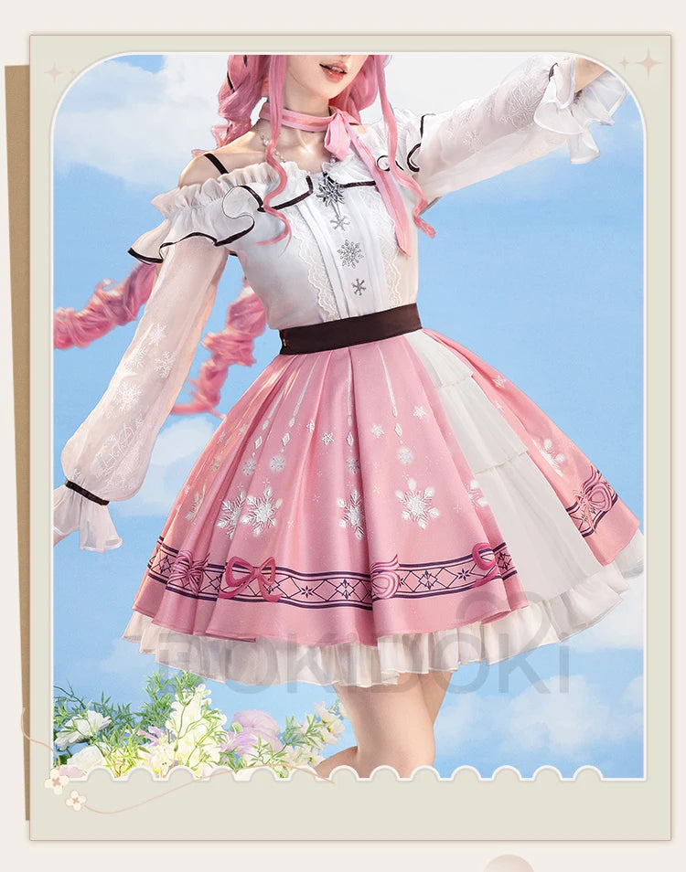 IN STOCK Nikki Cosplay Costume Game Infinity Nikki DokiDoki-SR Women Cute Pink Dress Nikki Snow Dress Cosplay Lolita Halloween