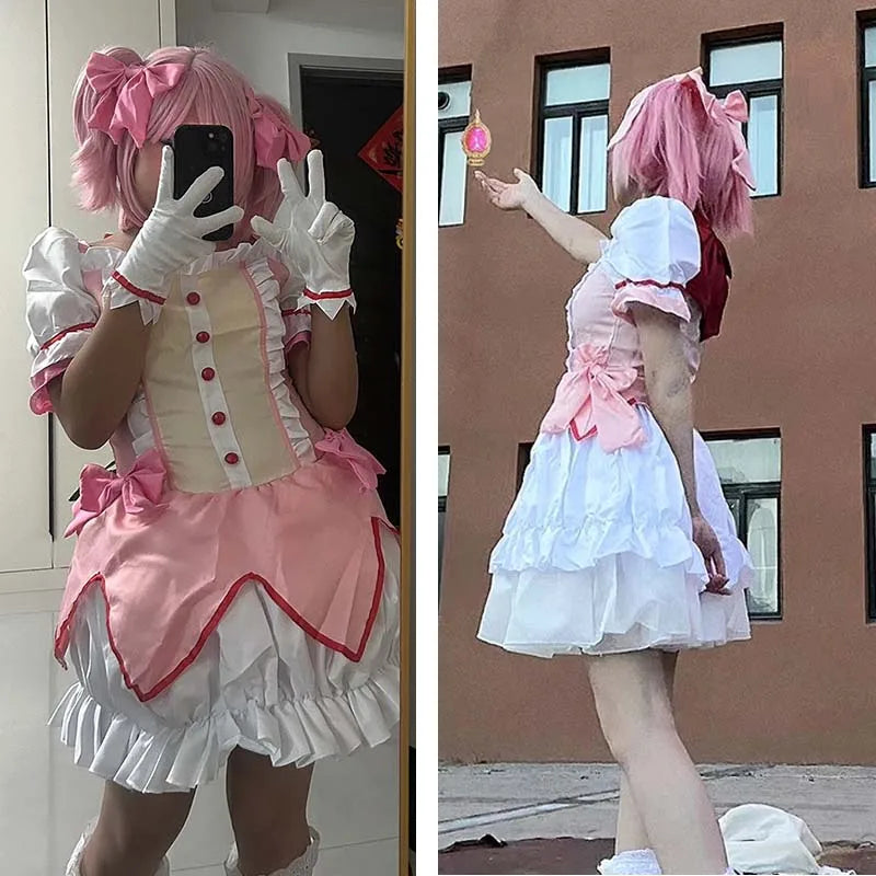 Puella Magi Madoka Magica Kaname Costume Set Cotton Polyester