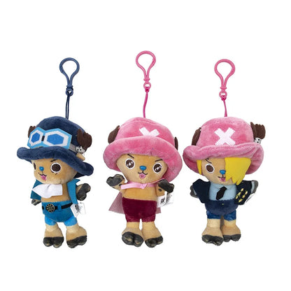 New 12cm Genuine One Piece Pendant Doll Plush Pendant Anime Surrounding Luffy Qiaoba Cartoon Creative Backpack Pendant Gift
