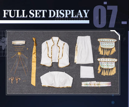 【Last Batch】IN STOCK Rumii Zoeyi Miraa Cosplay Costume【XS-3XL】DokiDoki-N Women White Suit Golden Rumii Cosplay Plus Size