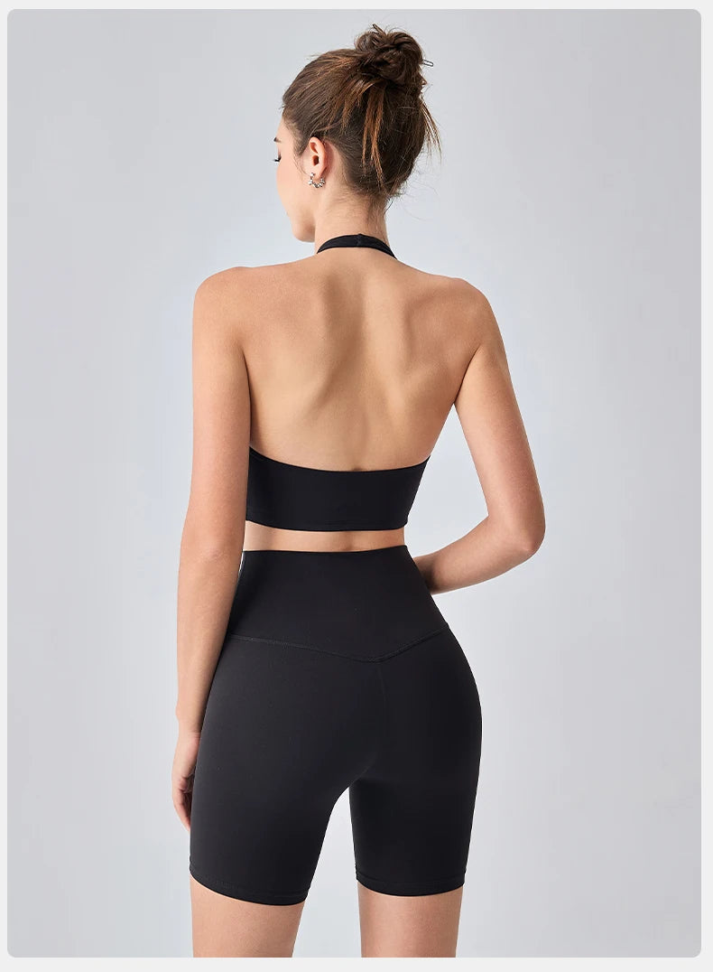 Sexy Sports Bra for Women Halter Yoga Tank Top Seamless Shockproof Push Up Fitness Gym Workout Fast Dry Underwear