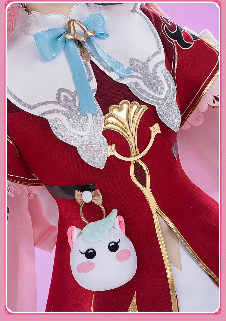 iCoser Honkai Star Rail Hyacine Cosplay Costume Wig Dress Hat Uniform Amphoreus Halloween Party for Women Girls Carnival Props