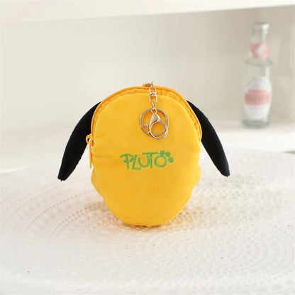 Cartoon Minnie Mouse Coin Purse Bag Pendant Plush Toy Mickey Lovely Earphone Storage Bag Kawaii Stuffed Anime Doll Gifts Girl