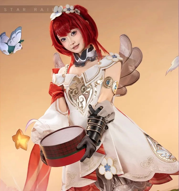 Honkai Star Rail Tribbie Cosplay Costume Wig Dress Uniform Headwear Wings Halloween Party Women Girls Carnival Role Play Props