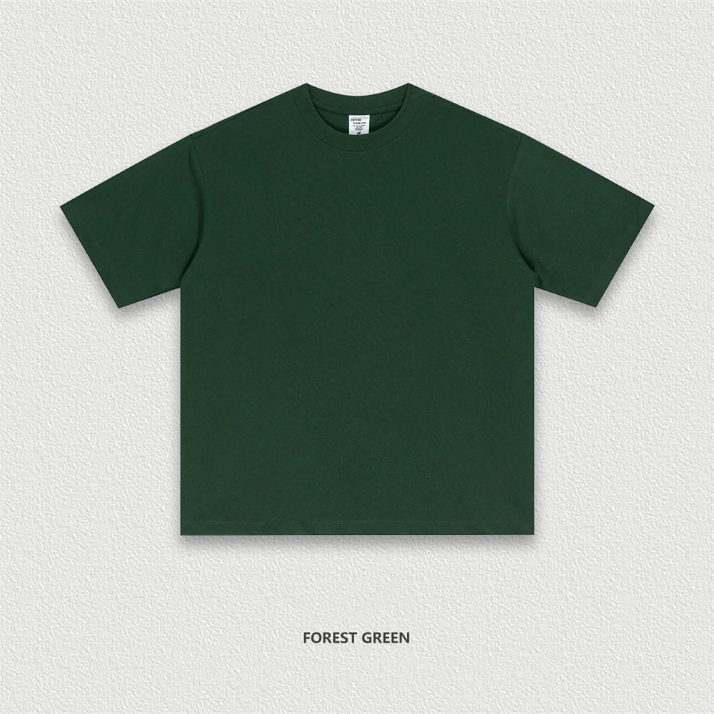 ZODF New 2025 Men Basic Solid 255gsm Cotton T-Shirts Unisex Loose Breathable Comfortable T Shirt Brand Clothes HY0973