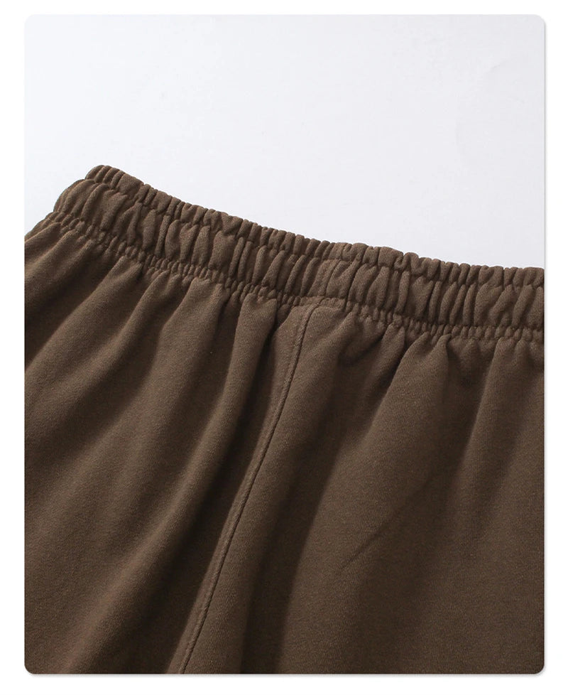 ZODF Retro Autumn Men's Washed Pants Retro Unisex Heavy Weight 450gsm Sports Knitted Straight Trouser Brand Clothes HY0916