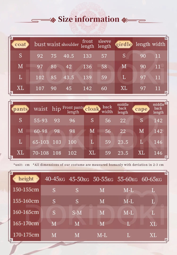 【Official】IN STOCK Lan Wangji Wei Wuxian Doujin Cosplay Costume Anime Dao Mo To Shi DokiDoki-SR Men Winter Halloween Costume