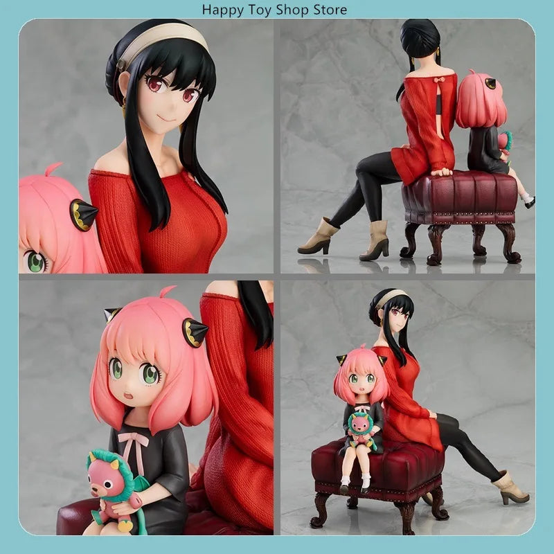 15cm Spy×Family Anya Forger and Yor Sitting on Sofa Anime Figure Model Statue Desktop Decoration Toy