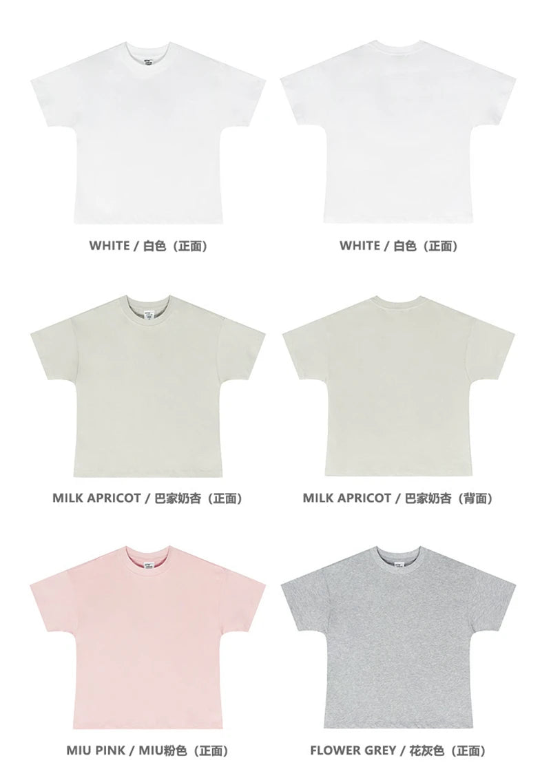 ZODF Women 2025 Summer 255gsm Cotton T-Shirts Hotsweet Girls Casual Solid Comfortable Sport T Shirt Brand Tops HY0978