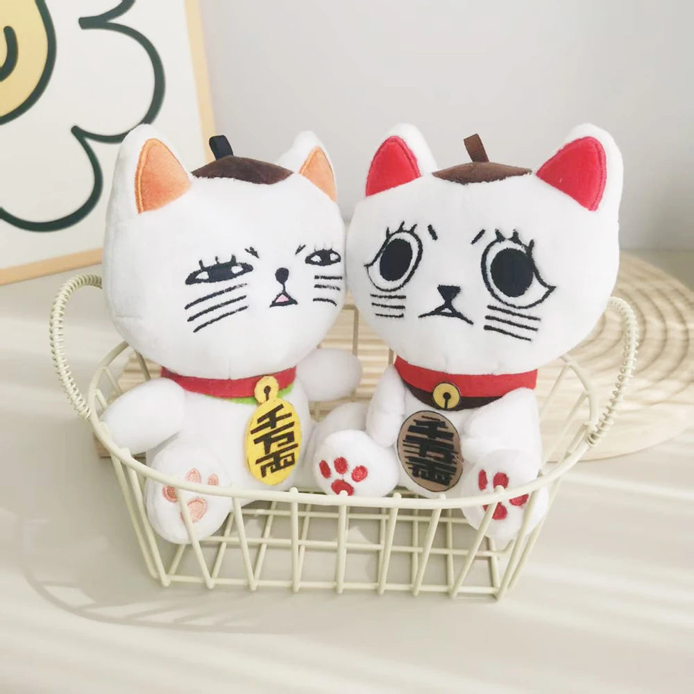 15/25cm Anime Dan Da Dan Plush Toy Cute Cartoon Figure Dandadan White Cat  Stuffed Soft Doll Lucky Cat Plushies Xmas Birthday