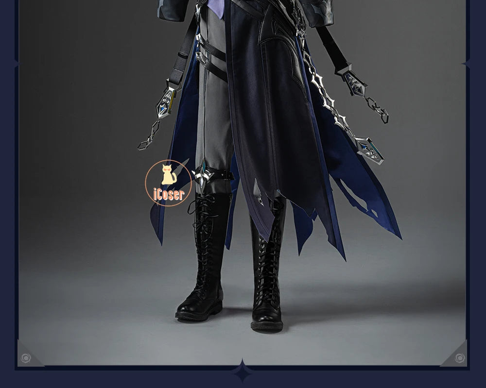 Genshin Impact Kyryll Chudomirovich Flins Cosplay Costume Wig Uniform Game Cos Outfit Halloween Party for Women Men Carnival Set