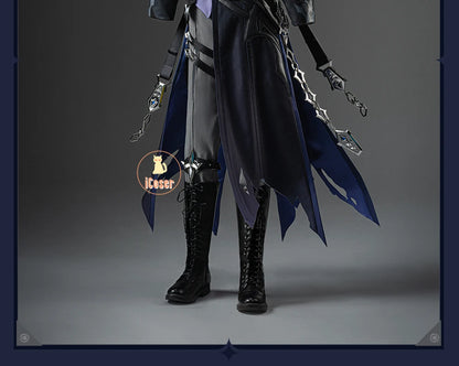 Genshin Impact Kyryll Chudomirovich Flins Cosplay Costume Wig Uniform Game Cos Outfit Halloween Party for Women Men Carnival Set