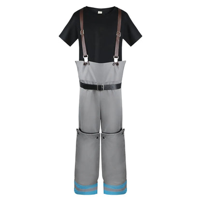 Arthur Boyle Cosplay Costume Wig Black Blue Uniform Anime Fire Force Protective Outer Jacket Halloween Party Women Men Carnival