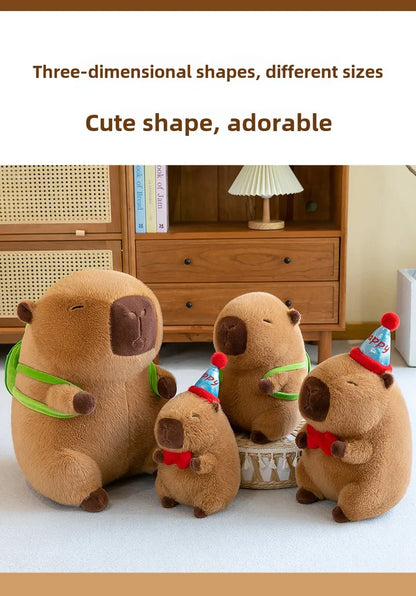 Cute Hat Dolphin Cloth Doll Plush Toy Capibala Backpack Turtle Room Decoration Sofa Cushion Girls Children's Day Gift Cloth Doll