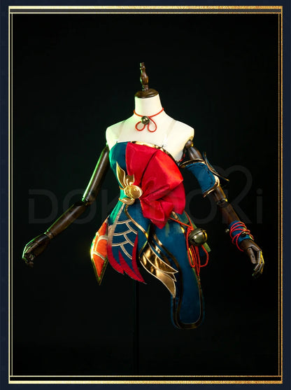 IN STOCK Ahrii Cosplay Costume Game Cosplay DokiDoki-R Ahrii Skin Sexy Women Dress The Nine-Tailed Fox Ears Halloween Costume