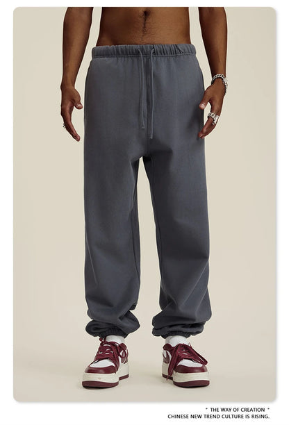 ZODF New Men Heavy Weight 440gsm Solid Sweatpants Unisex Loose Basic Casual Comfortable Sport Pants Joggers Streetwears HY0628