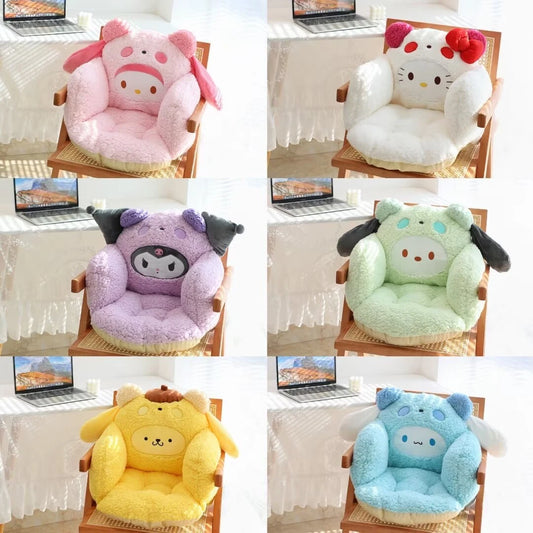 Comfortable Kuromi My Melody Seat Cushion Warm Buttocks Soft Stuffed Anime Cinnamoroll Back Sitting Cushion Chair Non-slip
