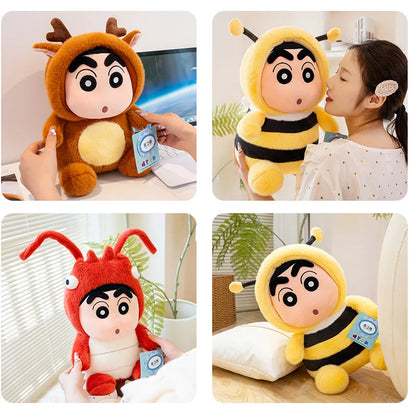 Cartoon Crayon Shin Chan Cosplay Bee Lobster Deer Plush Toy Kawaii Stuffed Figure Plushies Soft Pillow Sofa Bed Home Decor Girl