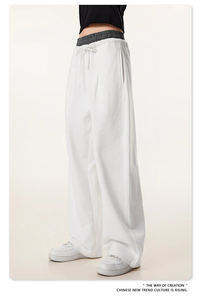 ZODF New 2025 Spring Men 280gsm Straight Pants Unisex Casual High Street Double Waist Sport Trousers Brand Streetwear HY1004