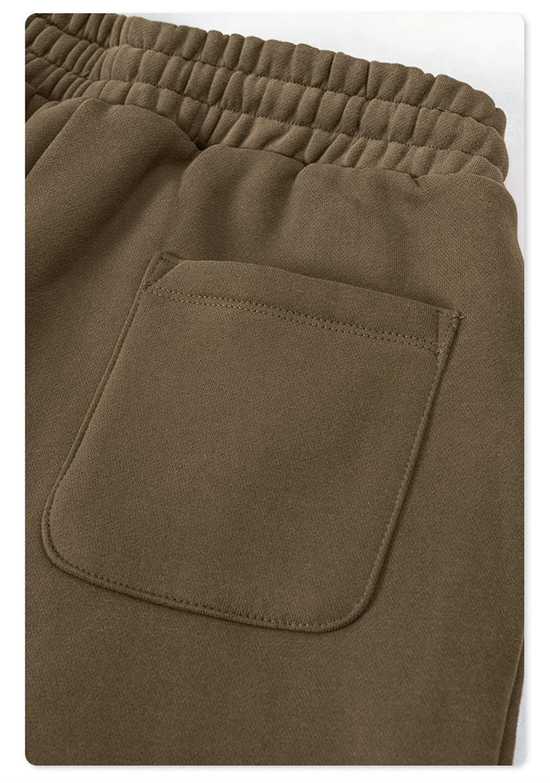 ZODF 345gsm Fleece Straight Pants for Men Unisex Loose Comfortable Sport Trousers Autumn Winter HY0864