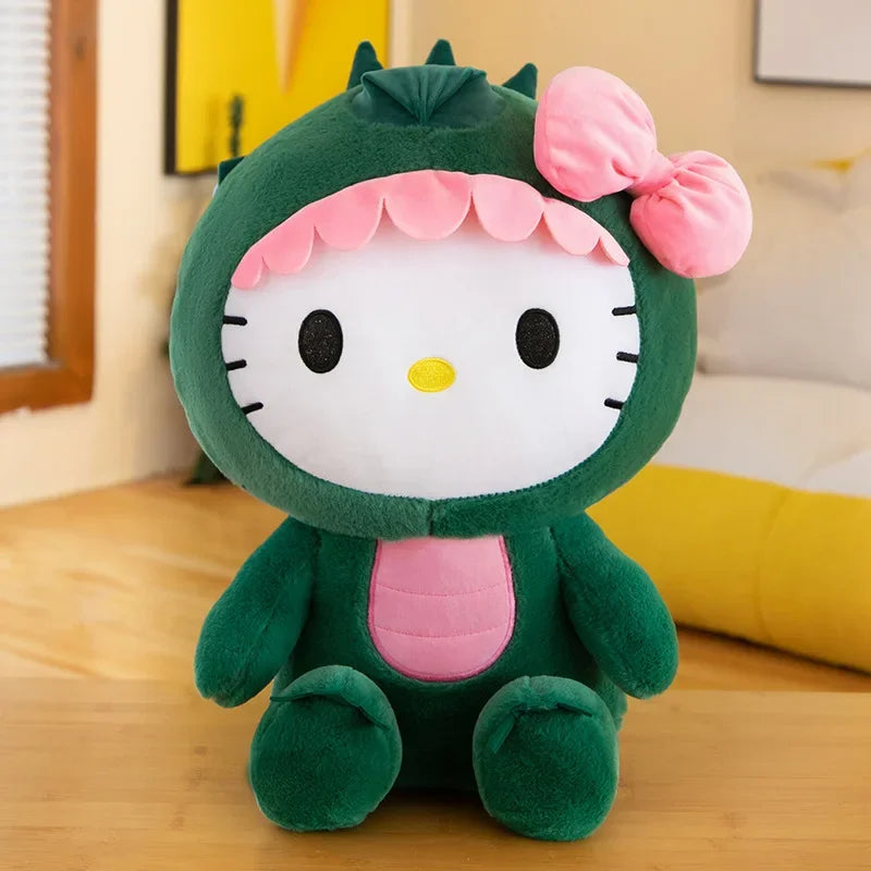 35cm Aoger Hello Kitty Cos Dinosaur Kawaii Cartoon Plush Doll Toys Soft Throw Pillow Back Cushion Girls Birthday Toyd Gifts