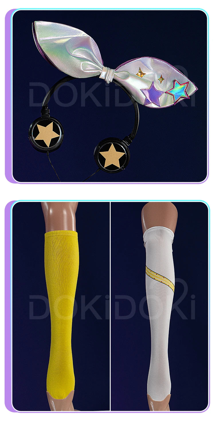 IN STOCK Rinn Lenn Lukaa Cosplay Costume【XS-2XL】DokiDoki-R Women Men Cute Short Dress Costume Muse Dash Rinn Cosplay Plus Size