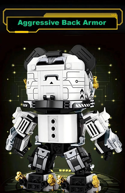 2025 Kung Fu Style 12-in-1 Mechanical Panda & Zodiac Building Blocks Set, Articulated Animal Model Toys for Boys Birthday Gifts