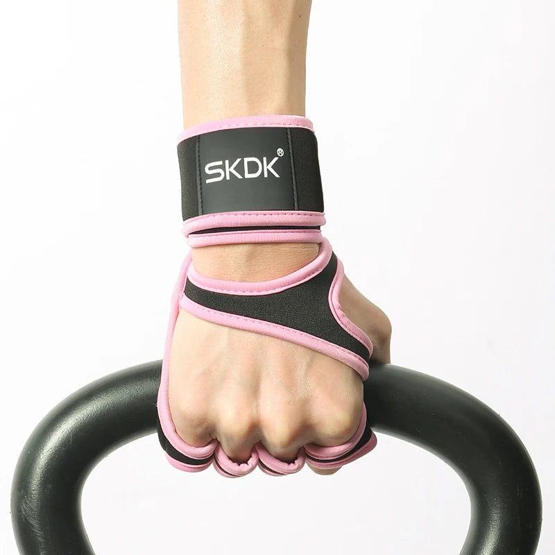 The Codex Women’s Pink Workout Gloves with Wrist Wraps Anti-Slip Silicone Palm Protection for Weight Lifting