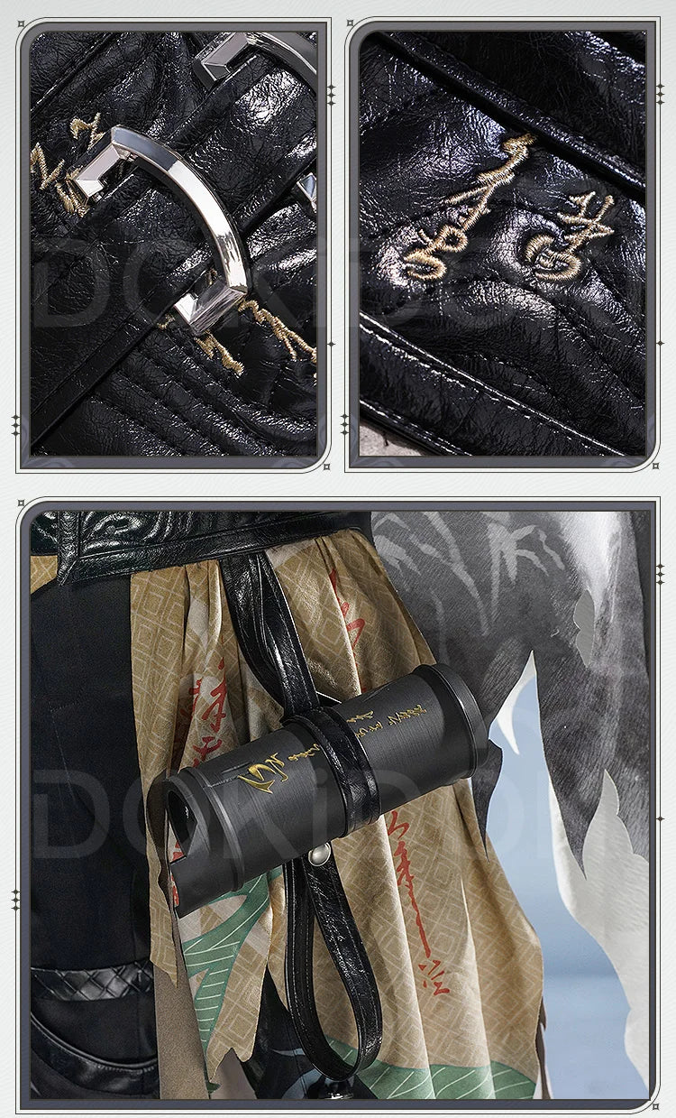 Qiuyuan Cosplay Costume Game Wuthering Waves DokiDoki-SR Men White Suits Wuthering Waves Qiuyuan Wig Cosplay Accessories