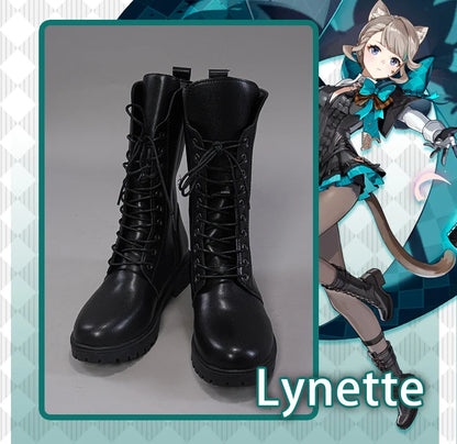 UWOWO Genshin Impact Lynette Cosplay Shoes Boots Lyney Anemo Cat Fontaine Cospaly Footwear-Boots