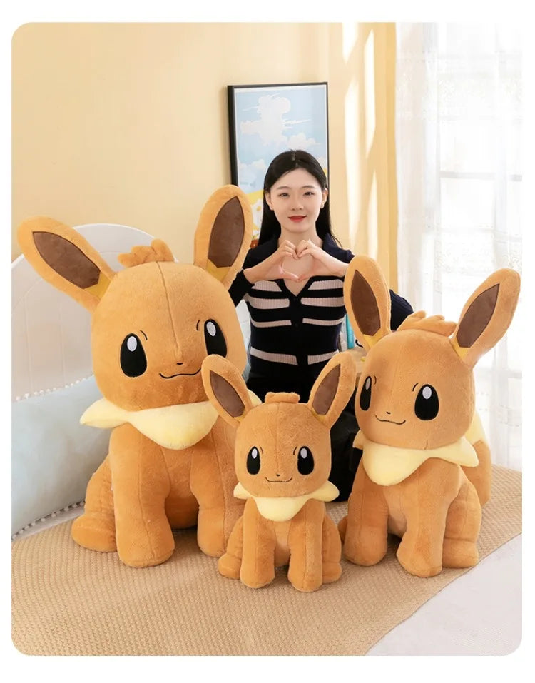 45/55/75CM Big Size Pokemon Eevee Plushies Kawaii Cartoon Anime Plush Soft Pillow Doll Stuffed Plushies Ornament Children's Gift