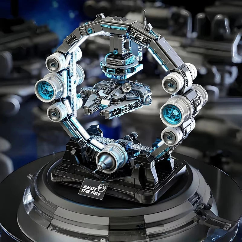 Hovering Millennium Falcon Building Blocks, Star War Falcon Spaceship MOC Bricks Toys, Magnetic Levitation Model Gift for Adults