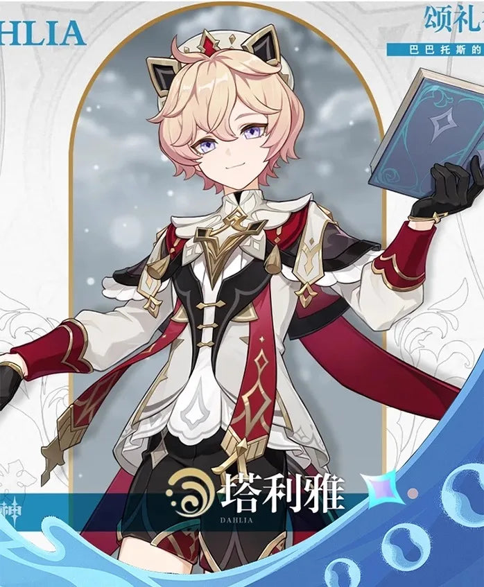 iCoser Genshin Impact Dahlia Cosplay Costume Wig New Skins Uniform Hat Festival Halloween Party for Women Men Carnival Outfit