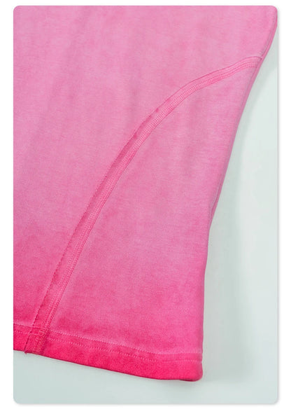 ZODF 2024 Summer Hotweet Washed T Shirt For Women Girls Gradient Raglan Sleeve Comfortable Short Tees Brand Tees HY0826