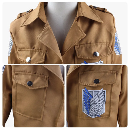 Attack On Titan Levi Ackerman Cosplay Set Adult Cotton Polyester