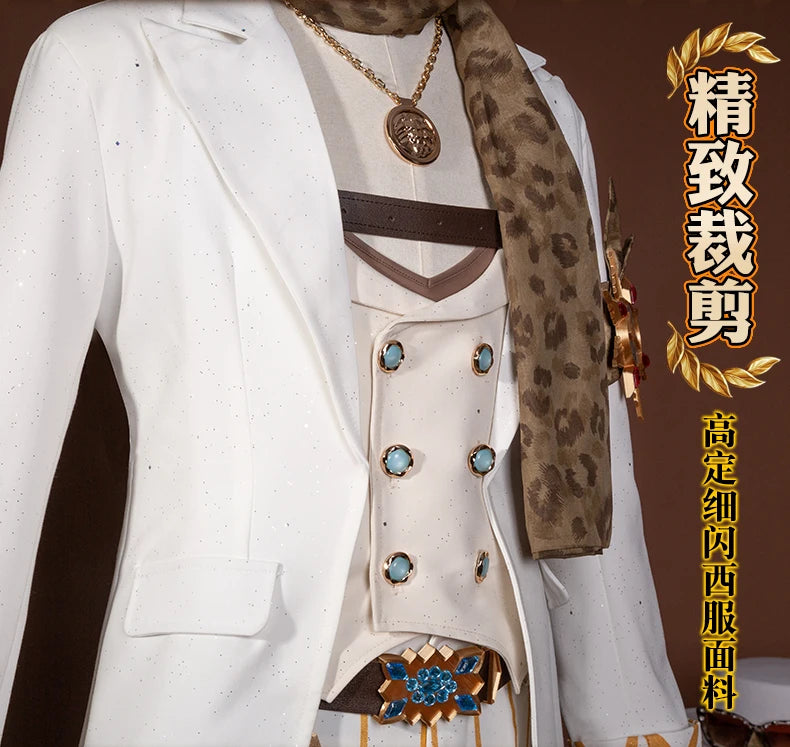 Identity V Prospector Cosplay Costume Wig Norton Campbell Uniform Gambler in The Spotlight Halloween for Women Men Carnival Prop