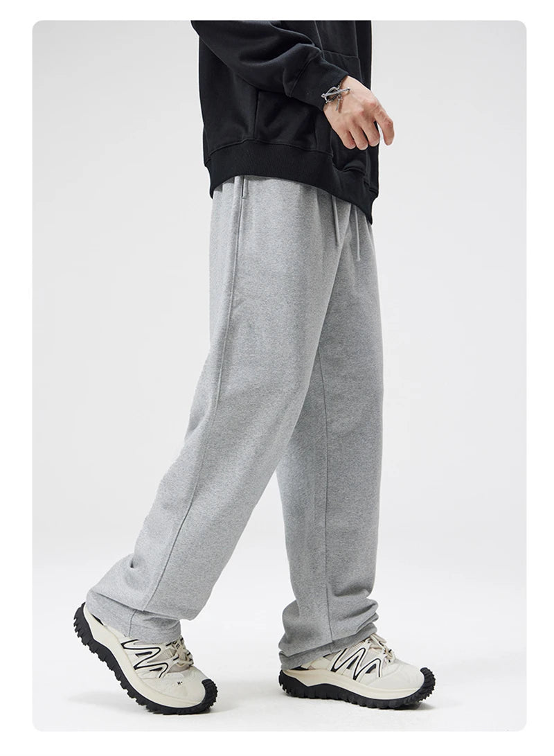 ZODF 2025 Winter Man Basic 420gsm Straight Pants Unisex Loose Clean Fit Sport Trousers Brand Streetwears HY0061