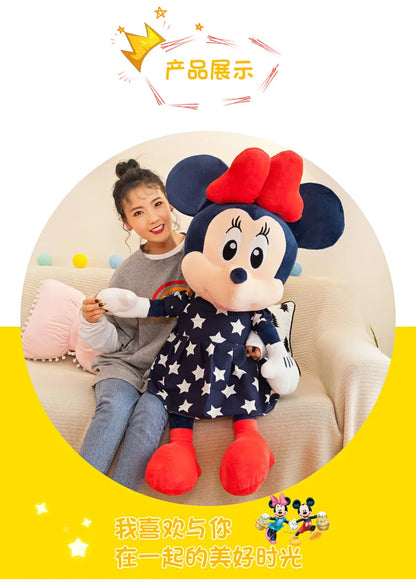 Disney 95cm Plush Star Mickey Minnie Toy Large Couple Mickey Mouse Pillow Kids Stuffed Doll Birthday Xmas Gift for Children